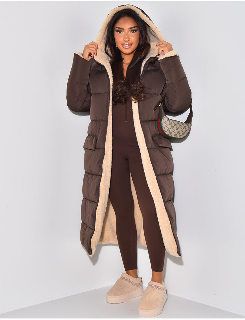 Ambre - Veste longue réversible élégante