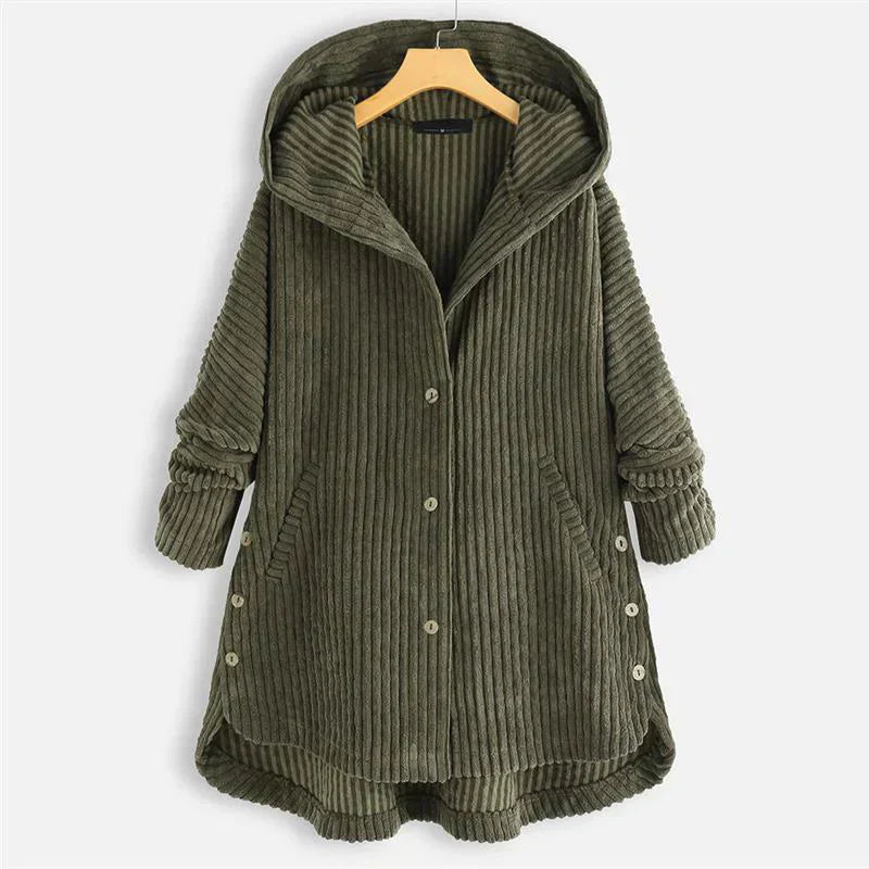 Théodora - Manteau côtelé avec capuche